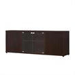 Elegant TV console with Push to Open Glass Doors in Brown