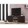 Elegant TV console with Push to Open Glass Doors in Brown