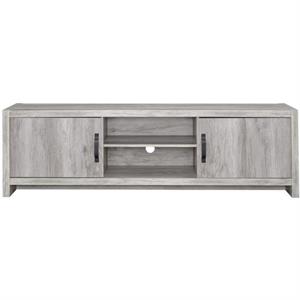 marvelous driftwood tv console in gray