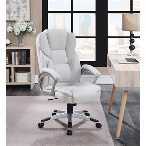 leather in contemporary executive high back chair in white