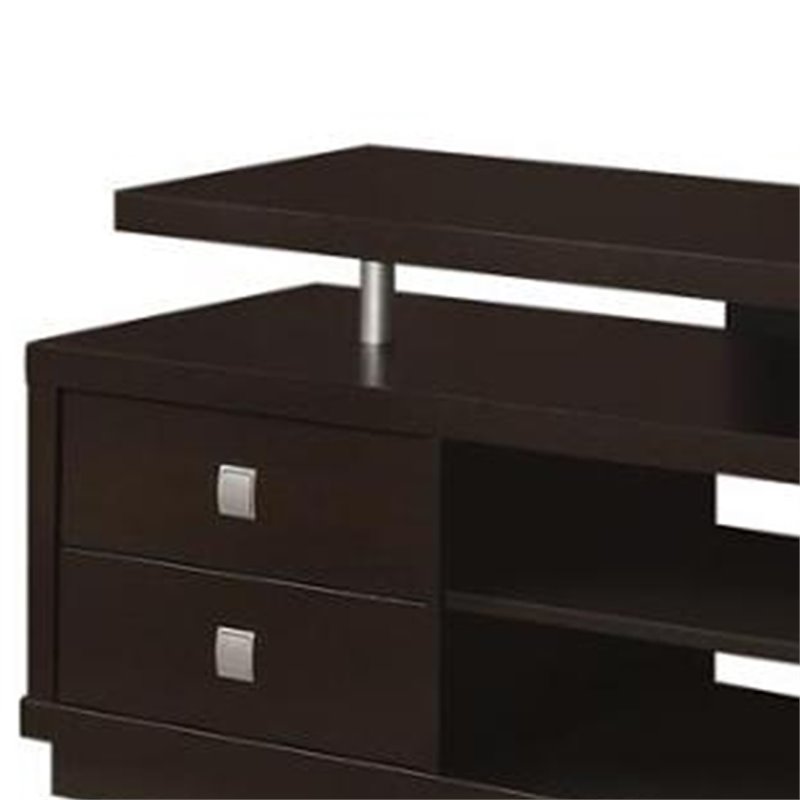 Minimal Style Wooden TV Console With Multi Storage in Cappuccino Brown
