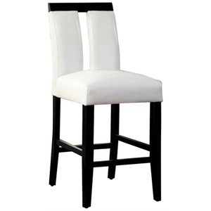 luminar ii contemporary counter height chair in white&black finish with set of 2
