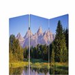 3 Panel Landscape Print Foldable Canvas Screen in Multicolor