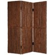 Wooden Foldable 3 Panel Room Divider with Plank Style in Small in Brown