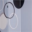 3 Panel Room Divider with Overlapping Circles Pattern in Black and Gray