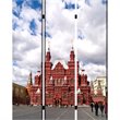 Russian Tower Print Foldable Canvas Screen with 3 Panels in Multicolor