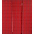 Transitional 3 Panel Wooden Screen with Nailhead Trim in Red