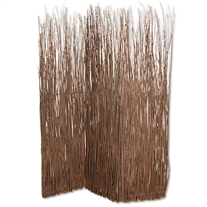 84 inches tall 3 panel foldable screen with willow branches in brown