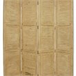 Wooden 4 Panel Foldable Floor Screen with Textured Panels in Yellow