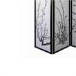 Naturistic Print Wood and Paper 4 Panel Room Divider in White and Black
