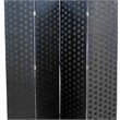 Paper Straw Weave 4 Panel Screen with 2 Inch Wooden Legs in Black