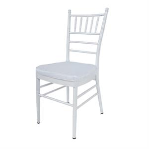aluminum chair with slatted backrest & tapered legs in glossy white
