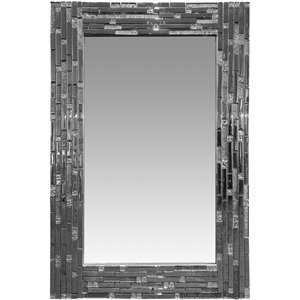 mosaic tile design rectangular accent wall mirror in silver