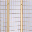 3 Panel Foldable Wooden Frame Room Divider with Grid Design in Brown
