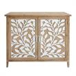 34 Inch Wood Console Buffet Cabinet Sideboard Table with Mirror Motifs - Brown