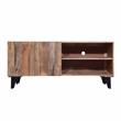 Kai 55 Inch  Wood TV  Console with 2 Doors - Natural Brown
