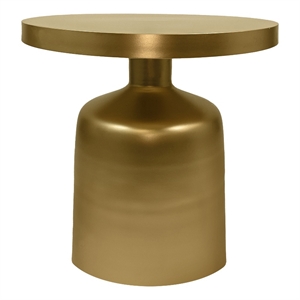 21 inch contemporary round metal end side table pedestal base brass
