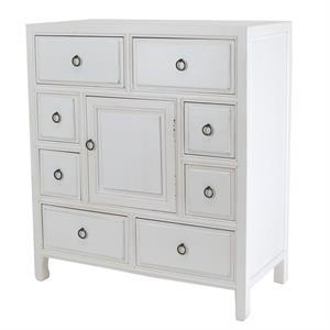 wooden chest with 8 spacious drawers and 1 cabinet  white