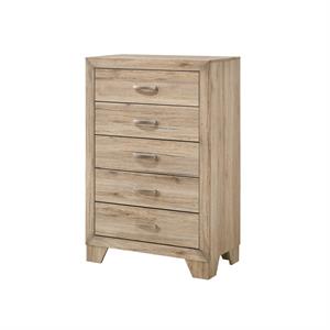 wooden chest with 5 storage drawers  brown