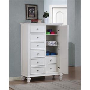 sleek transitional style chest  with storage drawers  white