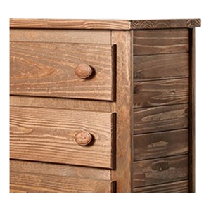 wooden rustic style 6 drawers dresser in mahogany finish  brown