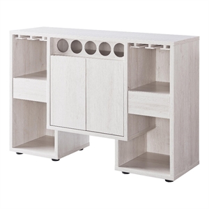 2 door wooden buffet with 4 open compartments  white
