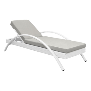 ally 75 inch adjustable outdoor chaise lounger elongated arms white