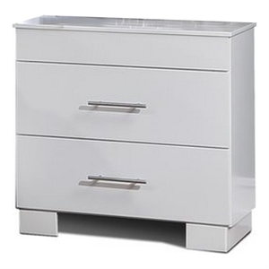vin 23 inch modern wood nightstand 2 drawers simplistic design chrome white