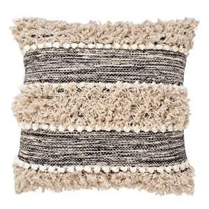 18 x 18 square cotton accent throw pillow art texture design beige-black