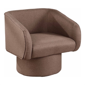 tim 30 inch fabric upholstered accent chair 360 swivel seat brown