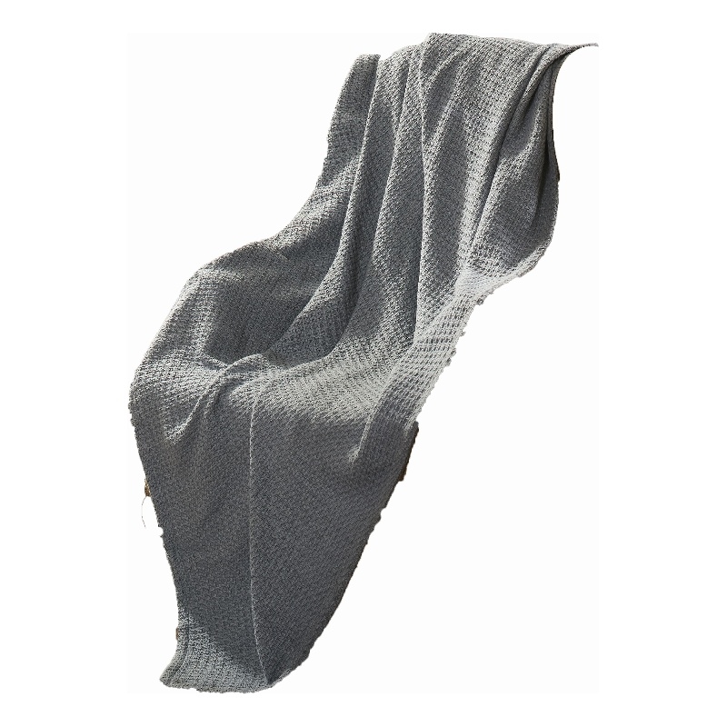 Nyx Queen Size Ultra Soft Cotton Thermal Blanket Textured Charcoal Gray