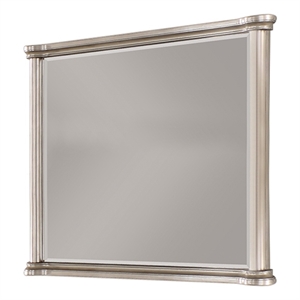 ada 38 x 45 rectangular dresser mirror molded trim pine wood brown