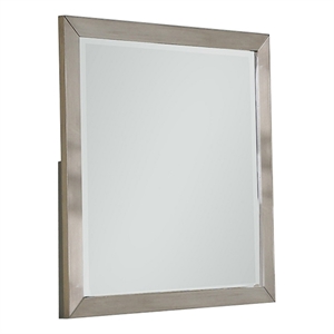 bran 36 x 36 modern square dresser mirror pine wood light brown