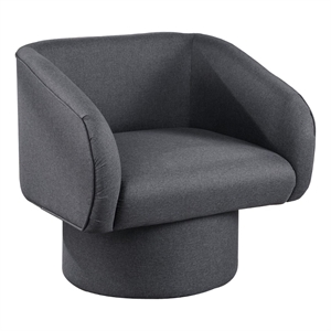 tim 30 inch fabric upholstered accent chair 360 swivel seat gray