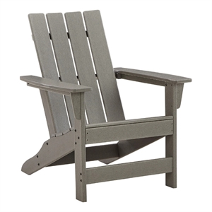 adirondack chair with plastic frame and slatted design gray