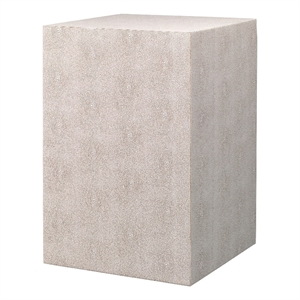 side table with square frame and faux shagreen accent beige