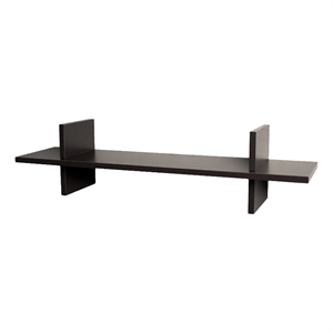 contemporary wooden wall shelf with spacious display  espresso brown
