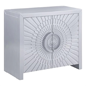 37 inch 2 door wood storage cabinet console table sunburst design silver