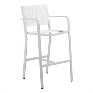 keli 44 inch set of 6 bar stool white aluminum rust resistant frames