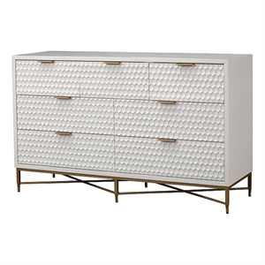 honeycomb design 7 drawer dresser with metal legs white