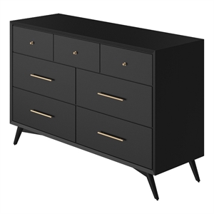 dresser with 7 drawers and angled legs black
