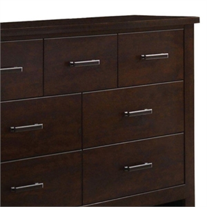 wooden dresser with seven spacious drawers mahogany brown