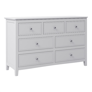 karo 48 inch modern tall dresser chest with 7 drawers crisp white finish