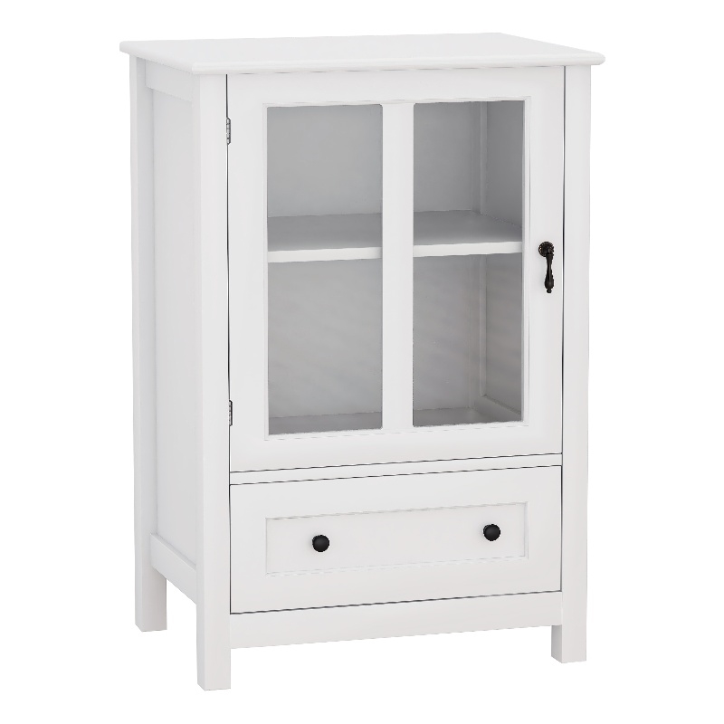 Buffet Cabinet with MDF 1 Glass Door White