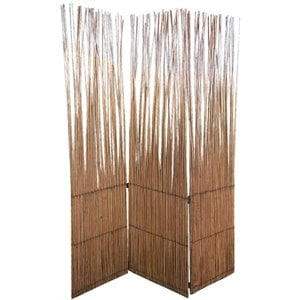 69 inch 3 panel room divider wood willow branch -brown