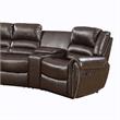 Benjara 5-Piece Modern Bonded Leather Motional Home Theater Sectional in Brown