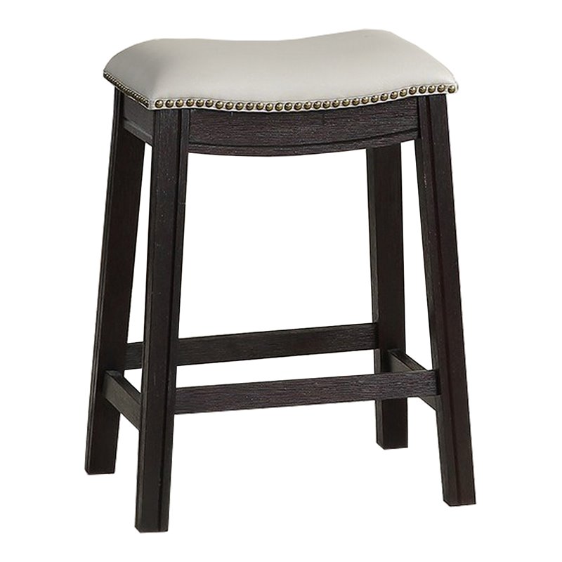 Modern Faux Leather Counter Stools, Gray Leather Counter Stools