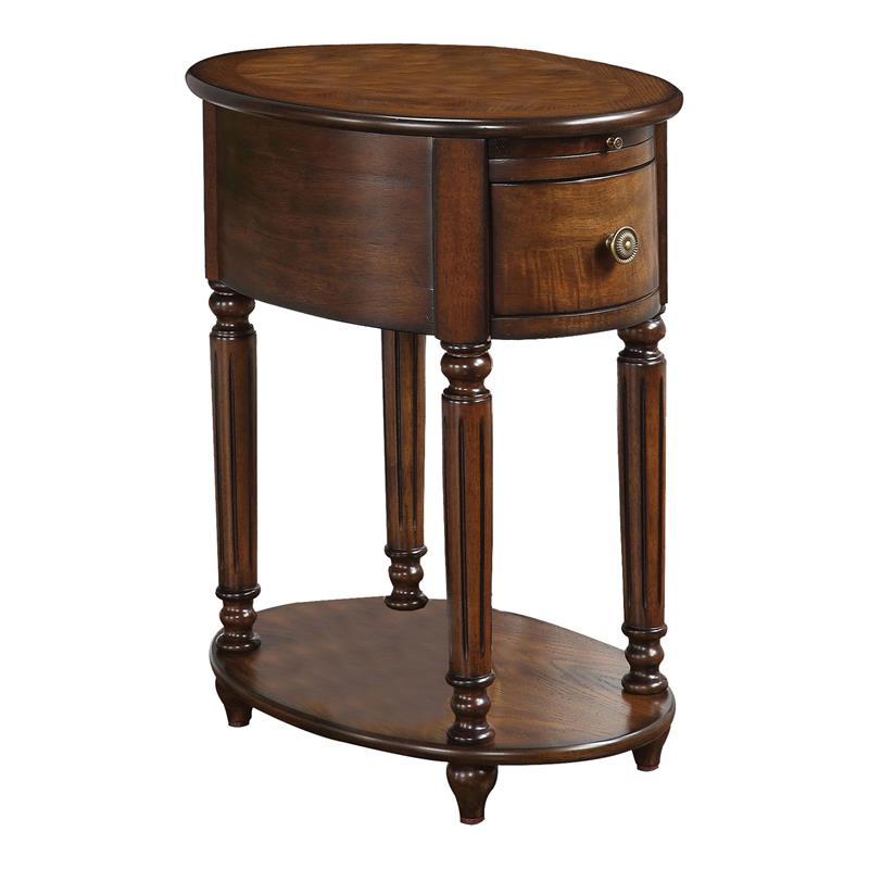 Benjara 22 Modern Wood Alluring Side, Vintage Dark Oak Side Tables