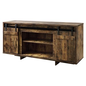benjaza 2-door transitional wood tv stand for tvs up to 60