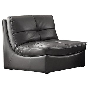 benjaza tufted detail transitional faux leather upholstered chair in black